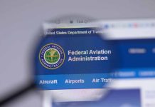 Federal Aviation Administration website viewed through magnifying glass