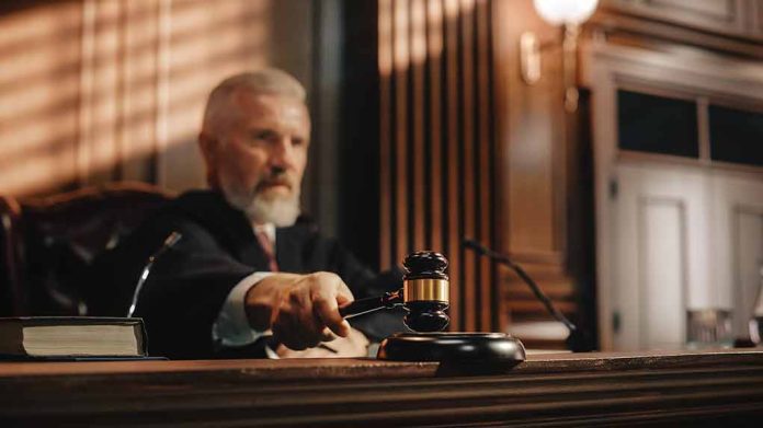 2056414451 featured image Judge holding gavel in courtroom.