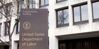 United States Department of Labor building sign