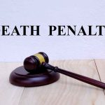 Gavel under "Death Penalty" text on white background.