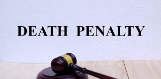 Gavel under "Death Penalty" text on white background.