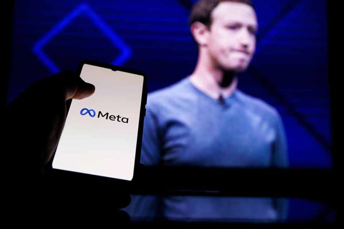 2146826979 featured image Phone displaying Meta logo person in background