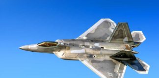 Fighter jet in flight against a clear blue sky