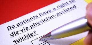 Survey on physician-assisted suicide options, pen hovering.