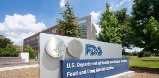FDA building sign with blue sky background