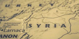 Map showing Syria and surrounding regions