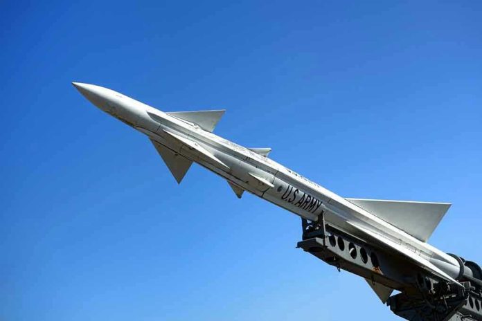 190114949 US Army missile against a clear blue sky