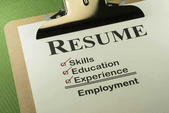 A resume checklist on a clipboard highlighting skills, education, experience, and employment