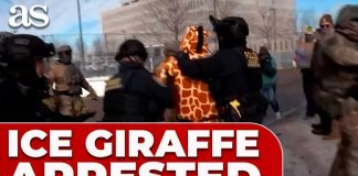 ICE arrests PROTESTER in GIRAFFE costume at tense
