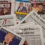 Atlantic Claims U.S. Like Nazi France Newspaper headlines about Trumps indictment.