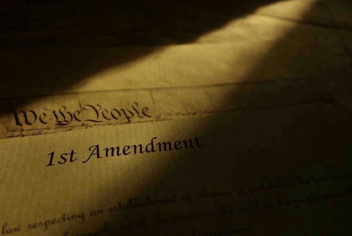 1566780925 1st Amendment document in dramatic lighting.