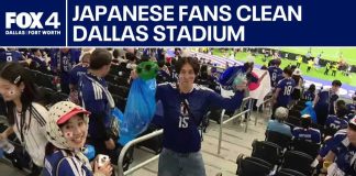 Stadium UNEXPECTED Cleaners HUMBLE America’s Elites Japanese fans clean trash at Dallas Stadium