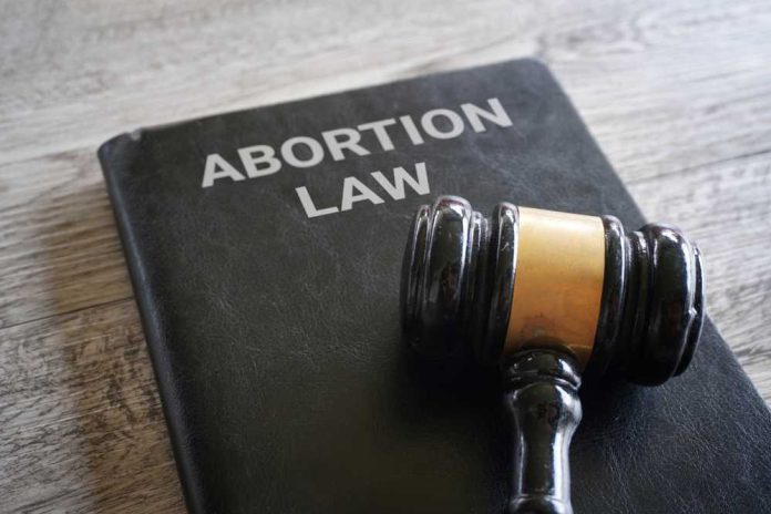 shutterstock_2366632529-1 A gavel resting on a book titled 'Abortion Law'