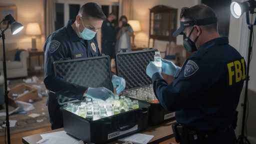 shutterstock_2734214373 FBI agents examining evidence in a home setting