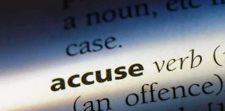 dictionary entry highlighting the word accuse
