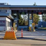 Look Who’s FLEEING to Canada! Canada border crossing booths with open and closed lane signs
