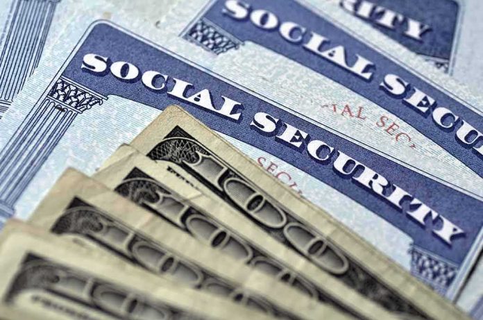 shutterstock_215312209 Social Security cards with U.S. dollar bills