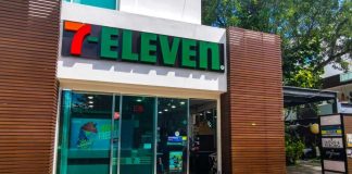 HORRIFYING — Teen Mob Terror At 7-Eleven Exterior view of a 7-Eleven convenience store