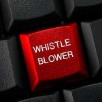 Red keyboard key with whistle blower label