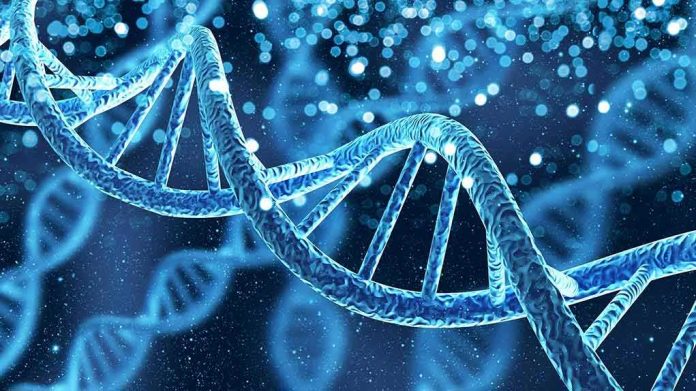 shutterstock_1665847021-1 DNA double helix with glowing particles