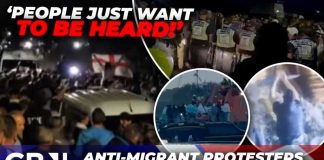 PORT Erupts After 140 Hit Shore Anti-migrant protesters 'STORM barricades' in Portsmouth as small boat makes UNPRECEDENTED journey