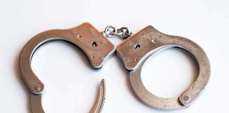 Parole Shock — Violent Predators to be RELEASED! Handcuffs on a white background
