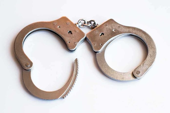 Handcuffs on a white background