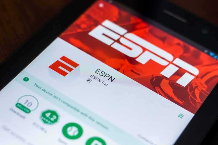 ESPN app page open on a tablet screen