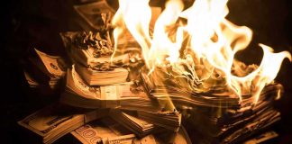 Bomb Squads PARALYZED — $87M MISSING Stacks of U.S. dollar bills burning in bright flames