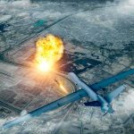 Iran’s Allies Fired On The Saudis — Then Smoke Rose Over The AIRPORT military drone launching missile over cityscape