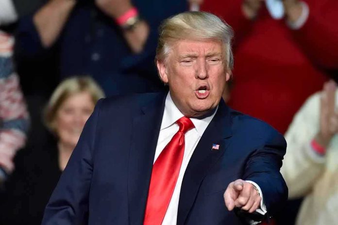 shutterstock_617982641 Donald Trump pointing and speaking at an event
