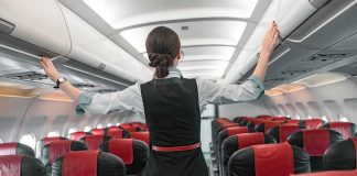 Flight Crew HURT — Actress’s EXCUSE Has A Big HOLE Flight attendant checks overhead bins in empty airplane cabin