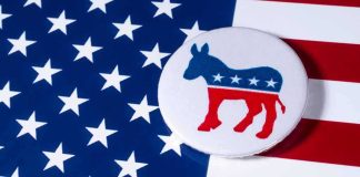 Democrats’ Money Machine CAUGHT — What Its Fraud Team Was TOLD Democratic donkey button on American flag